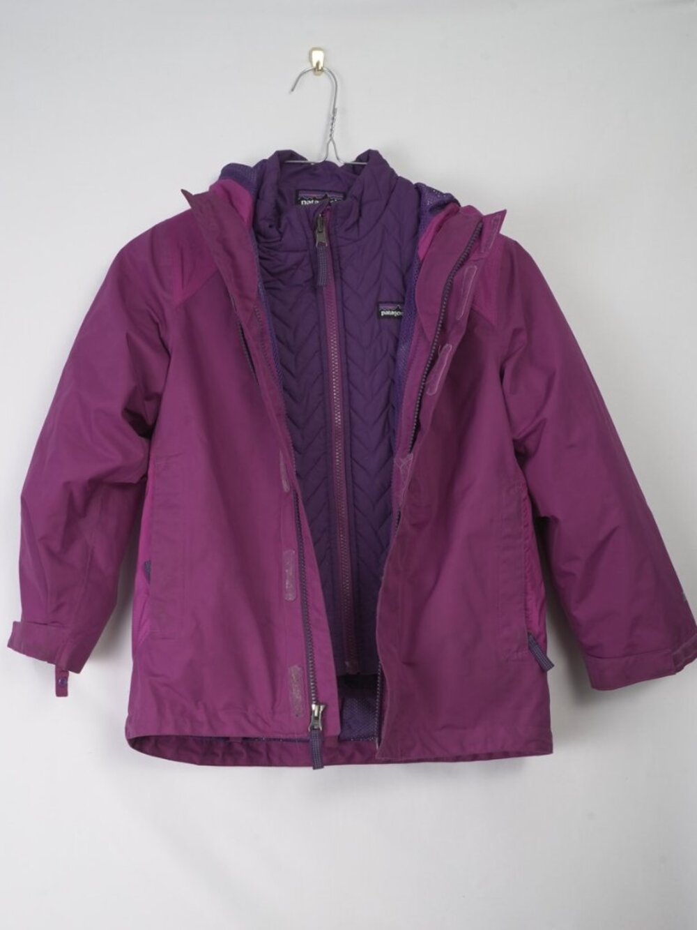 Patagonia Girls 3-in-1 Winter Jacket Purple Insulated Snow Coat